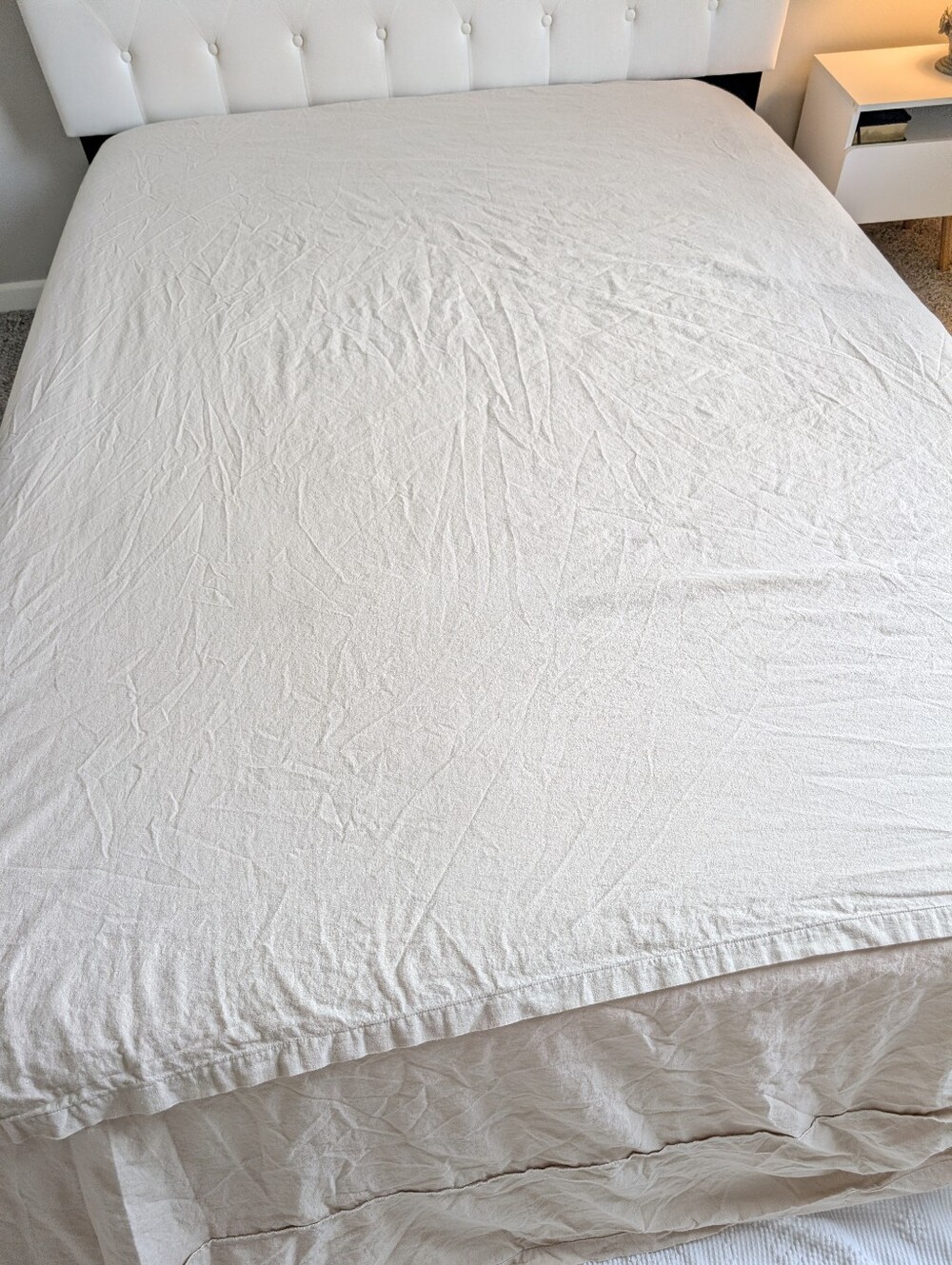 Simple & Opulence Beige Tan Linen Cotton Queen Duvet Cover Breathable Cooling